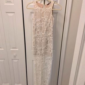LuLu White Lace Bodycon Maxi Dress